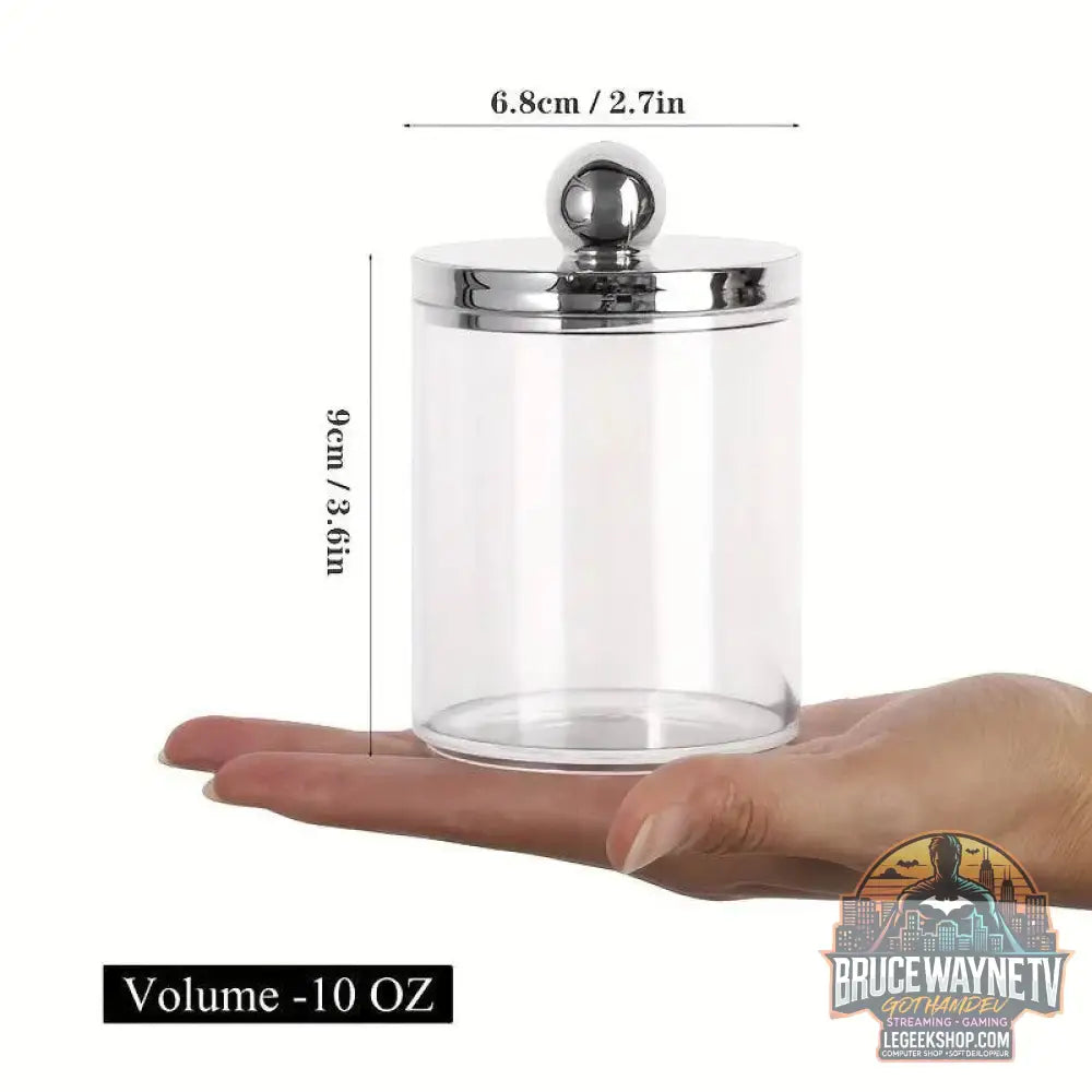 🧺 Boîte de Rangement Transparent – Pot d’Apothicaire 10 Oz | Porte-Coton-Tige & Accessoires - Legeekshop