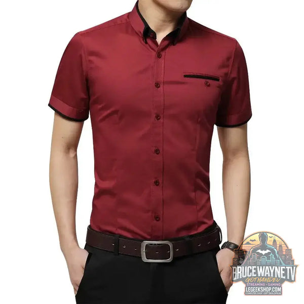 Chemise d'affaires à manches courtes pour hommes, chemise de smoking, col rabattu, grande taille, 5XL, nouveauté, été, 2024 - Legeekshop