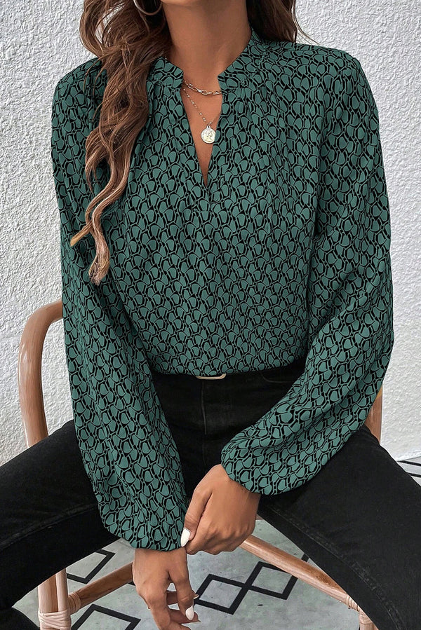 Blouse femme manches bouffantes — vert