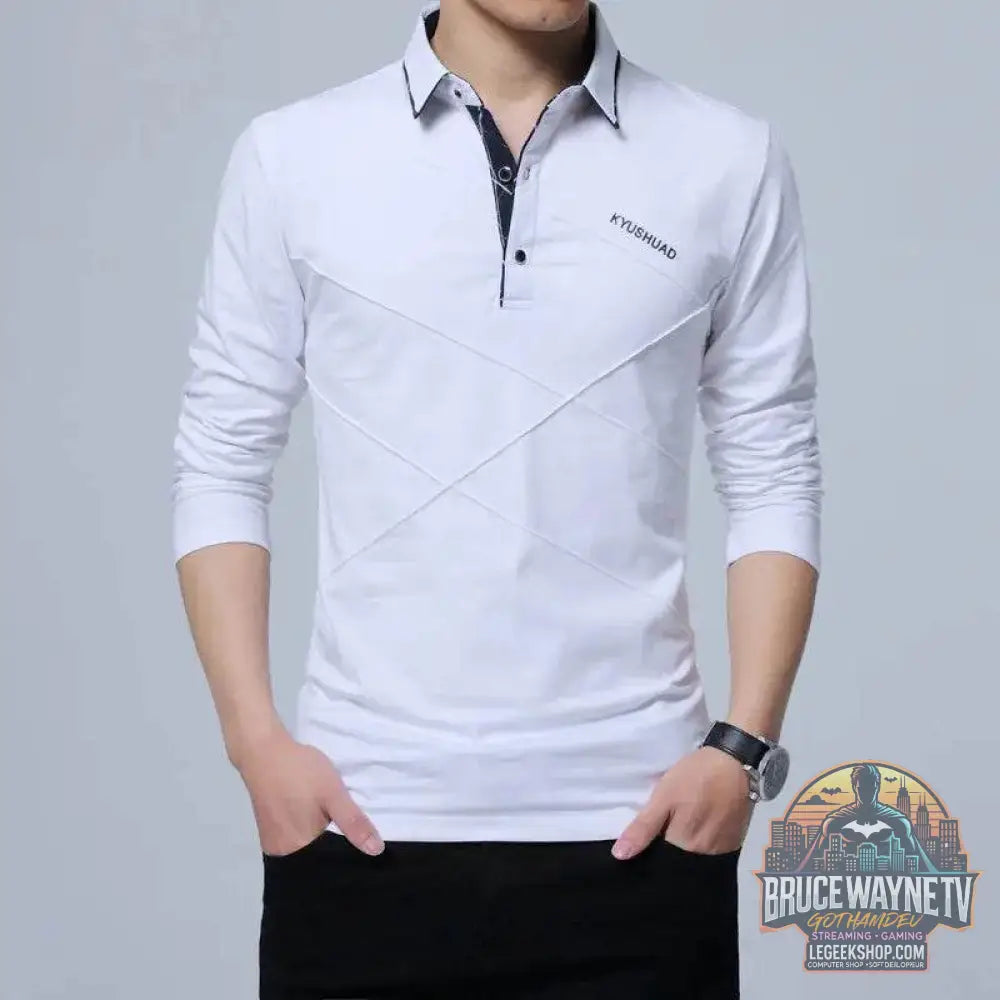 T-shirt en coton à rayures rabattables, T-shirt long, Slim Fit, Casual, Grande taille - Legeekshop