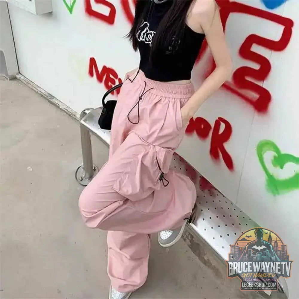 Pantalon de survêtement baggy à jambes larges pour femmes - Style Y2K Parachute Streetwear - Legeekshop