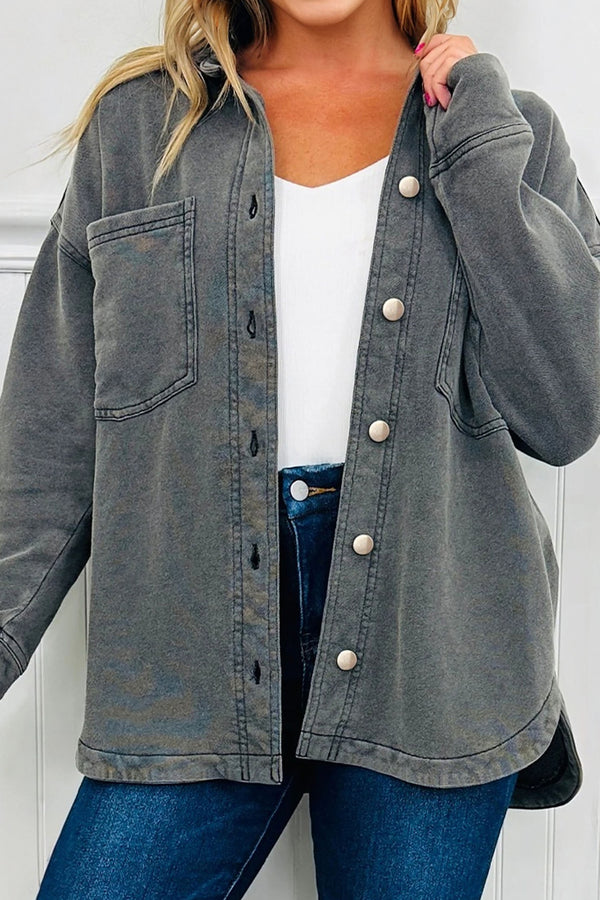 Pièce mode femme poches, épaules tombantes — gris