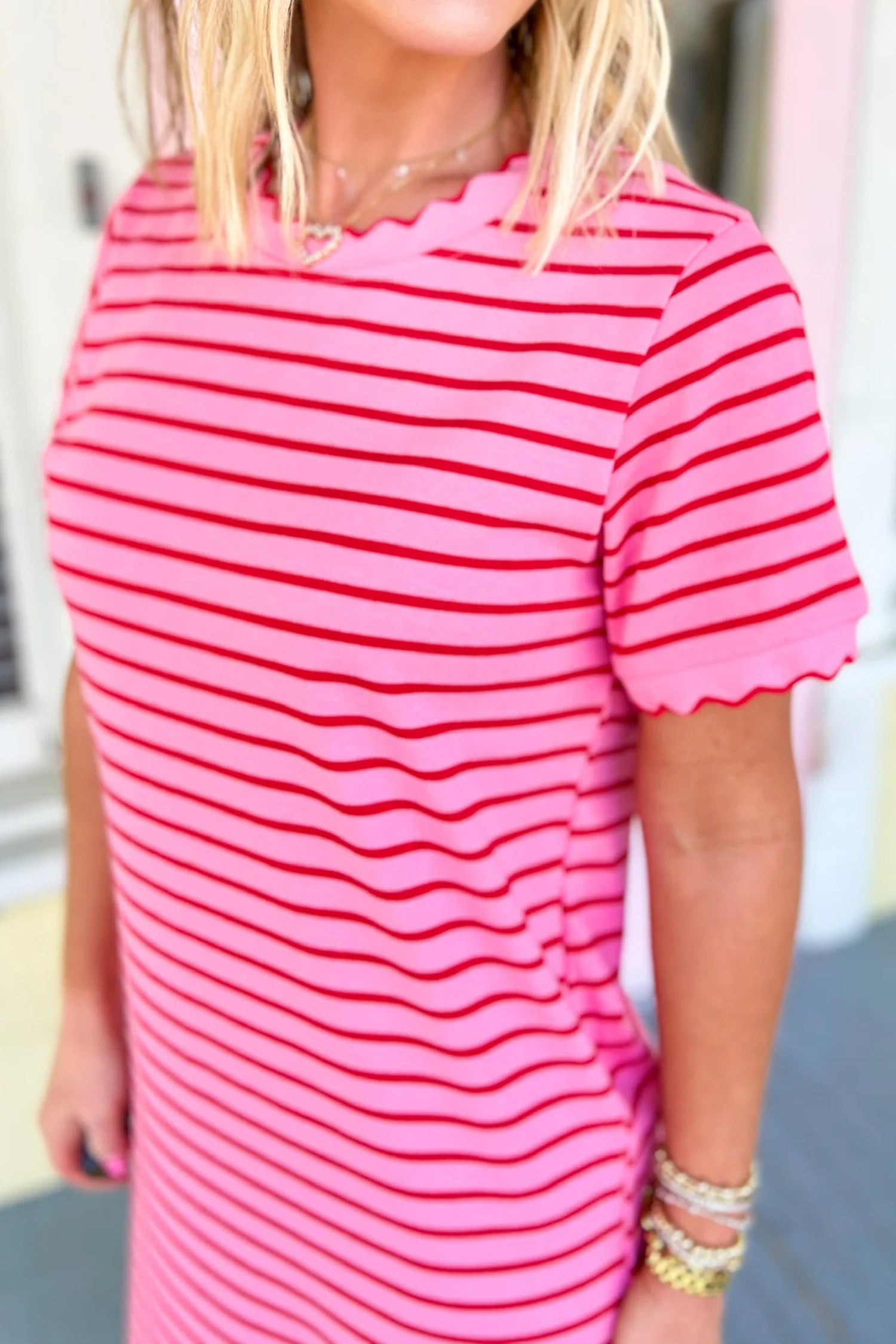 Rose Stripe Striped Short — Dresses/T Shirt Dresses, vue 7, LeGeekShop