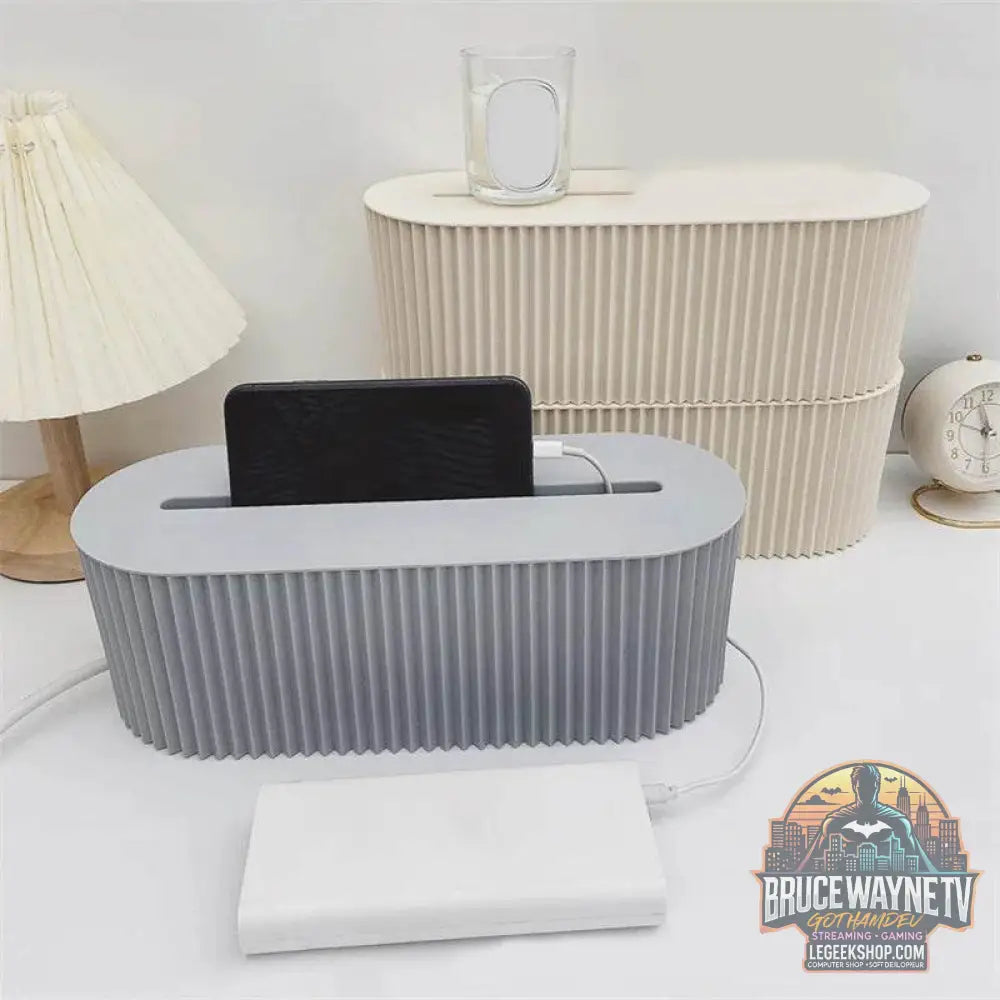 🔌 Boîte de Rangement Câbles & Prises – Design Nordique | Organisateur de Bureau et Maison - Legeekshop
