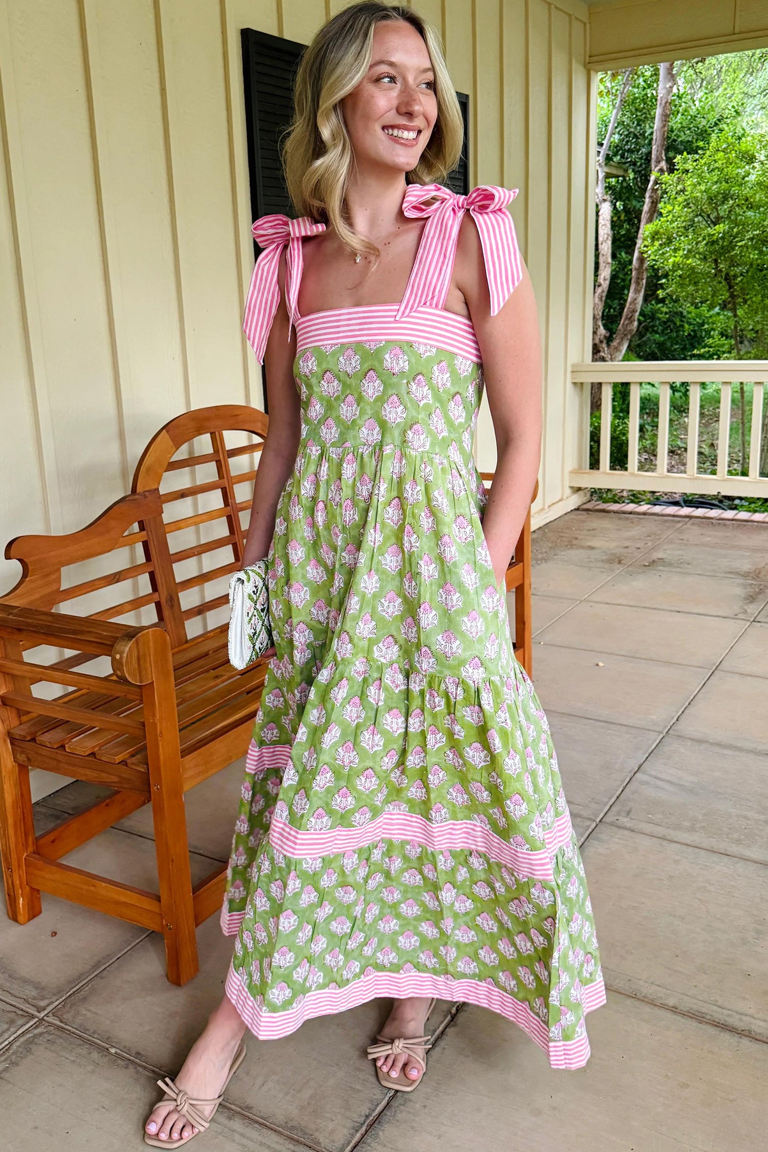 Green Floral Print Striped — Dresses/Floral Dresses, vue 5, LeGeekShop