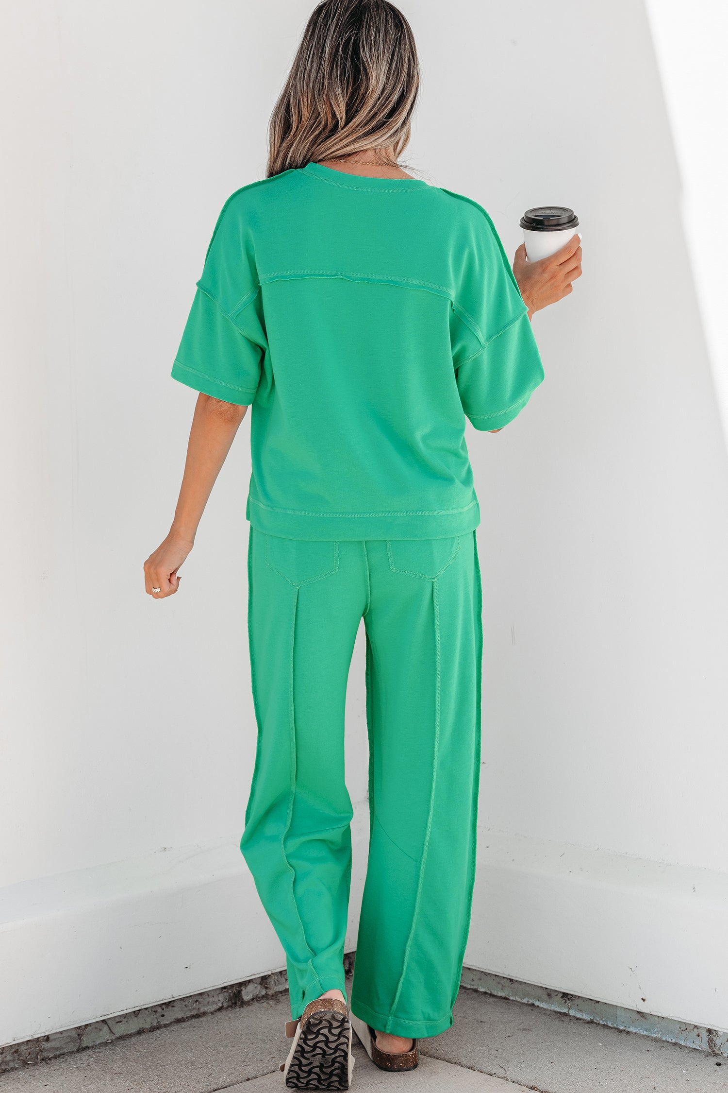 Racing Red Drop Shoulder Boxy Tee and Barrel Pants Set