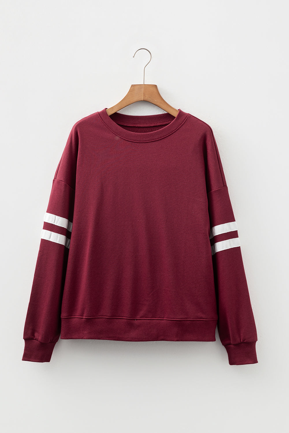Sweat détails varsity, épaules tombantes, oversized — blanc