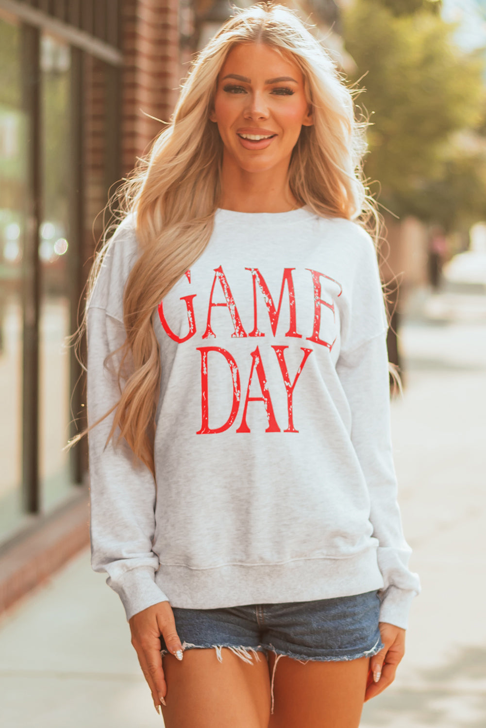 Sweat femme graphique, vintage — rouge