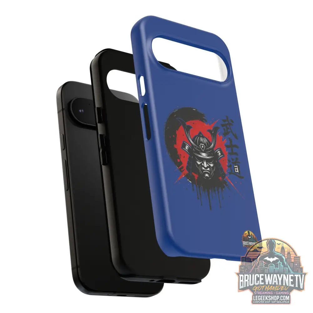 📱 samurai phone case Bleue foncé – coque renforcée Pixel & Galaxy 📱 - Phone Case