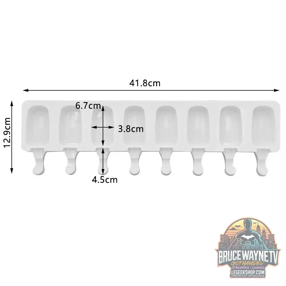 🍨 Moule à crème glacée en silicone – Fabrication de sucettes glacées maison (4/8 trous) - Legeekshop