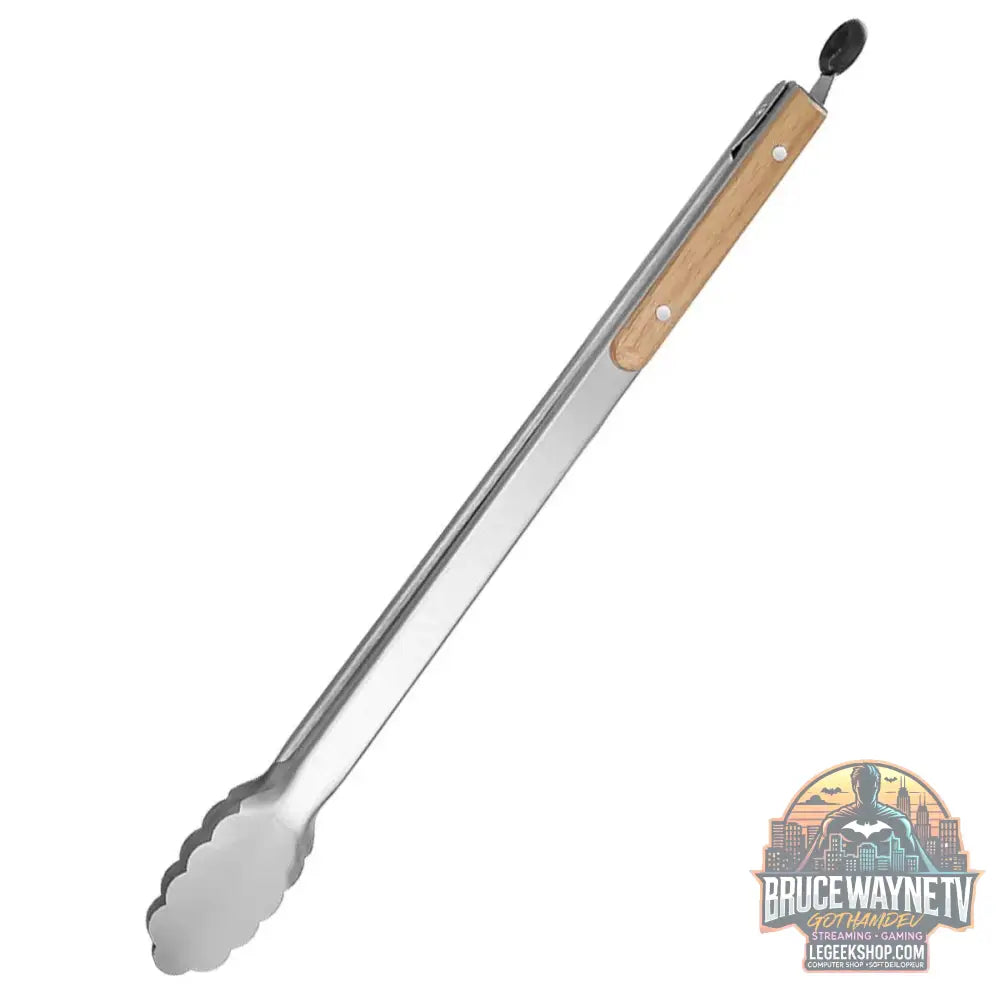 🔥 Pince de Cuisine BBQ Leeseph – Inox & Bois de Chêne | 5 Tailles Disponibles - Legeekshop