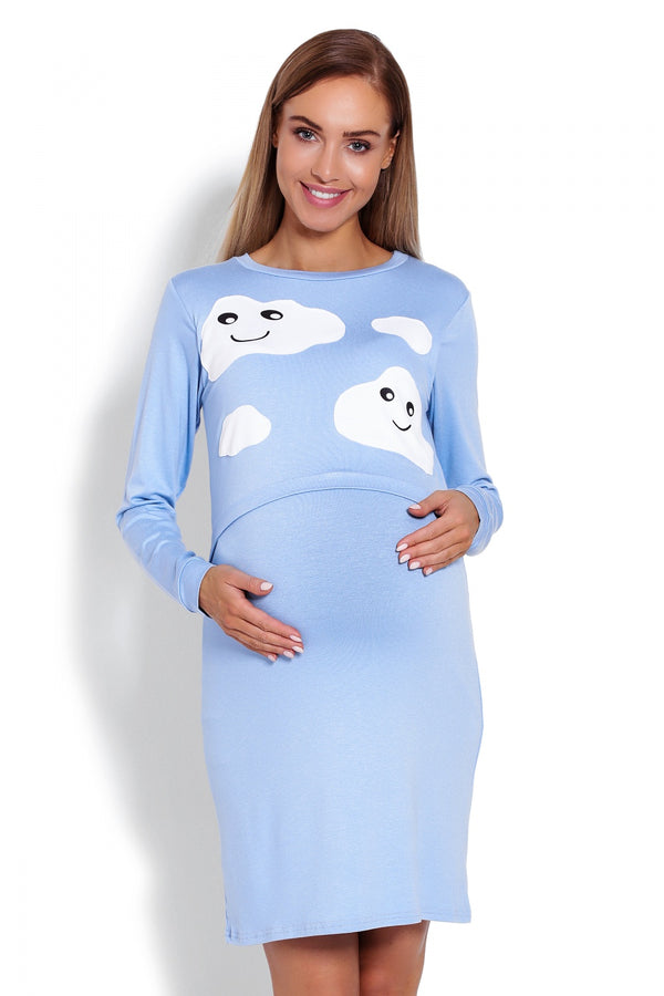 Chemise de nuit de grossesse femme PeeKaBoo — bleu