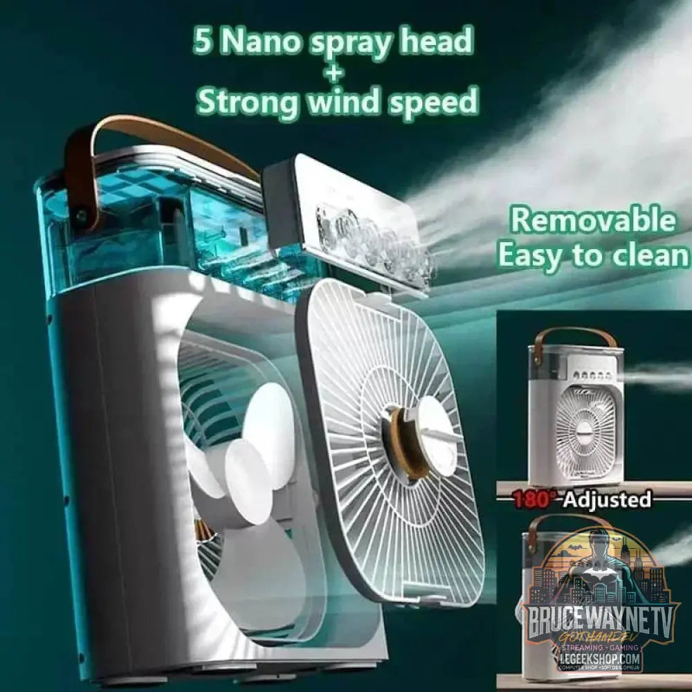 🎐 VENTILATEUR PORTABLE 3-EN-1 : Climatiseur • Humidificateur • Veilleuse LED 🎐 - Legeekshop