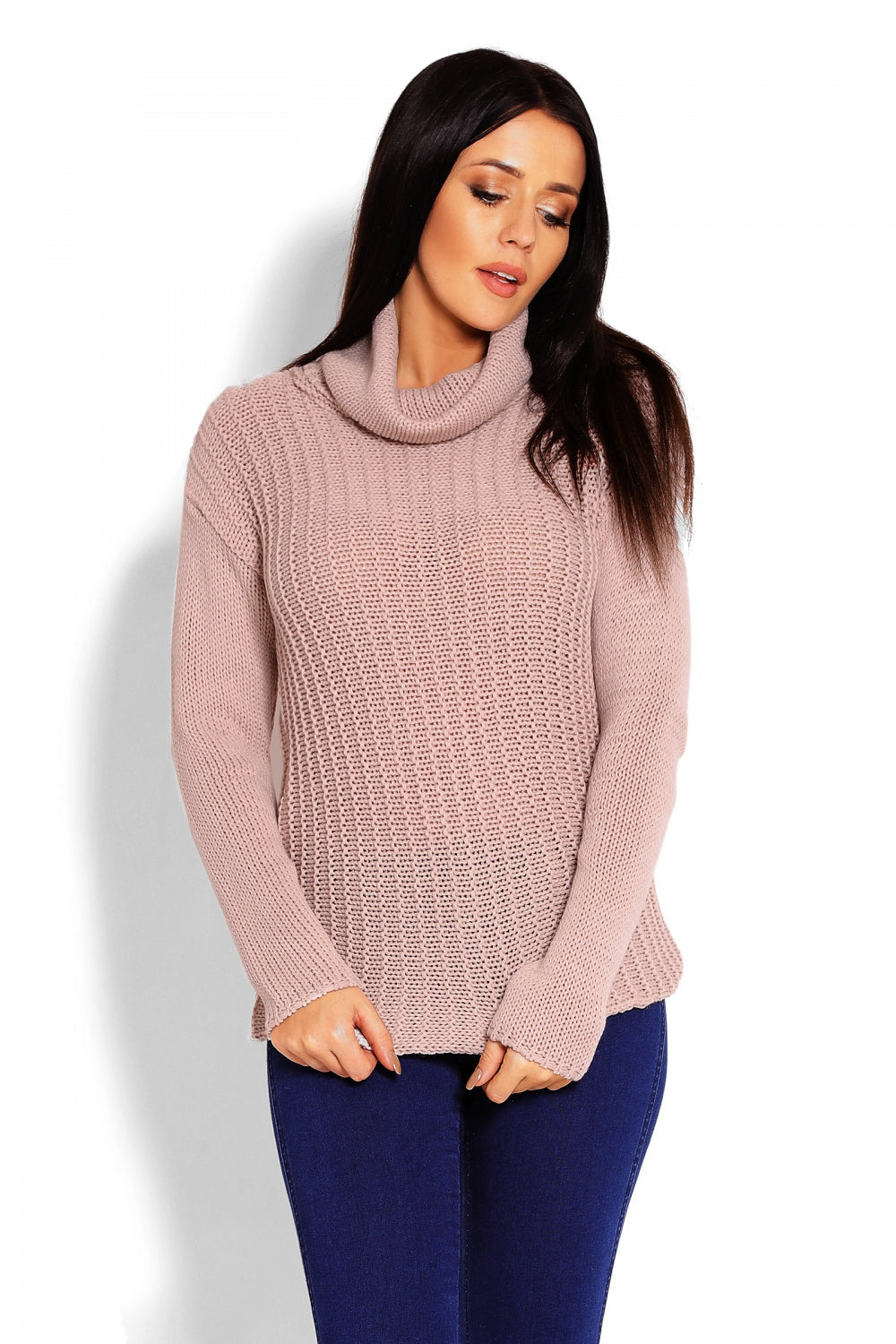Pull femme PeeKaBoo Col Roulé Col — beige