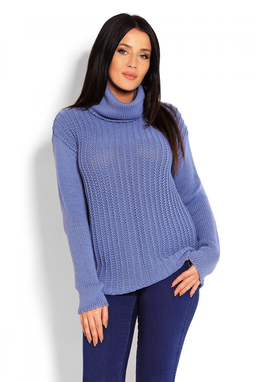 Pull femme PeeKaBoo Col Roulé Col — bleu