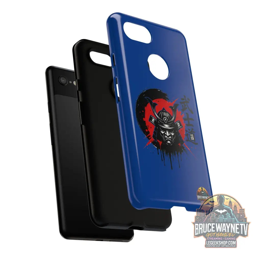📱 samurai phone case Bleue foncé – coque renforcée Pixel & Galaxy 📱 - Phone Case
