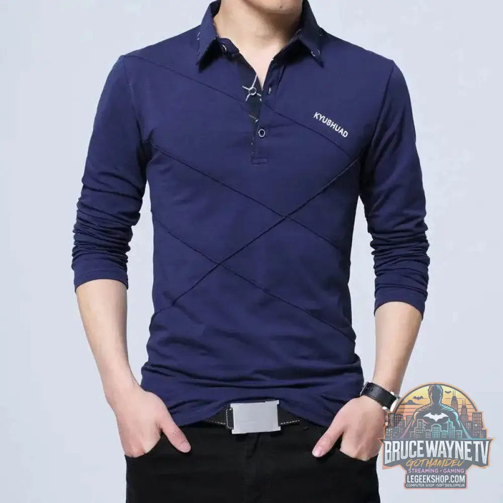 T-shirt en coton à rayures rabattables, T-shirt long, Slim Fit, Casual, Grande taille - Legeekshop