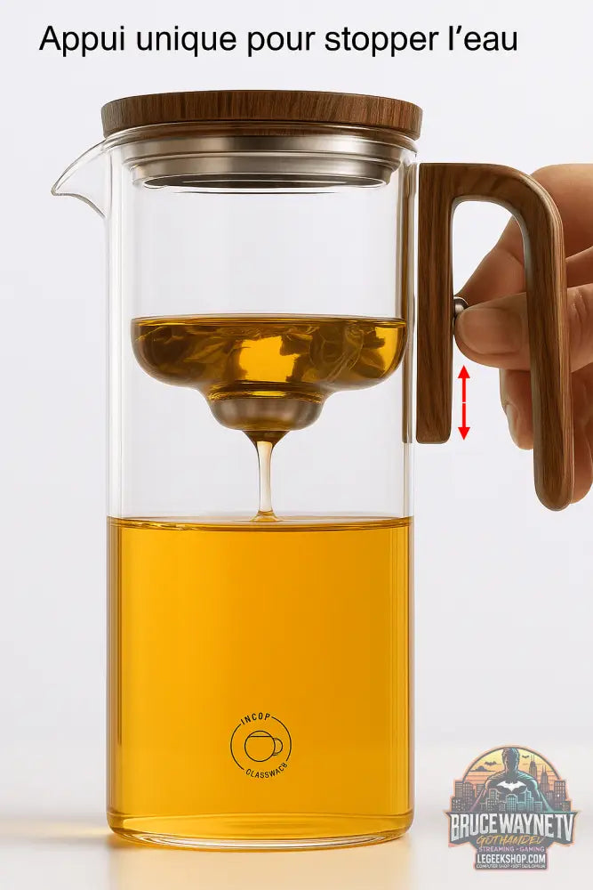 🍵 Théière en Verre avec Séparateur Intégré & Poignée en Bois – 520ML / 720ML - Legeekshop