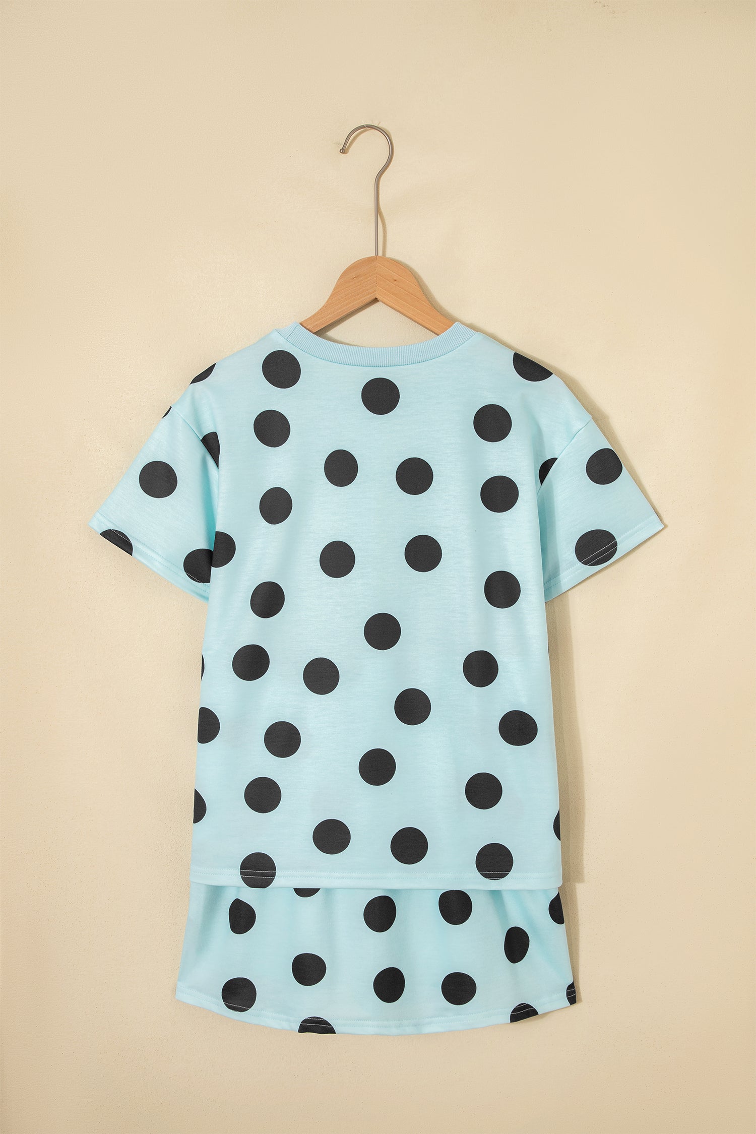 White Polka Dot Short Sleeve Top Casual Skort 2pcs Outfit