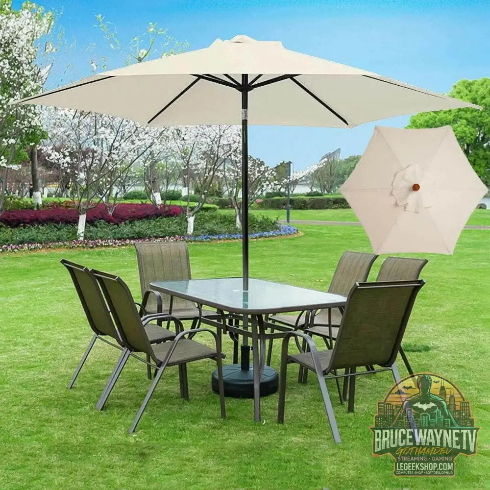☀️ Tissu de remplacement pour parasol – 6/8 nervures, polyester imperméable UV30+ - Legeekshop