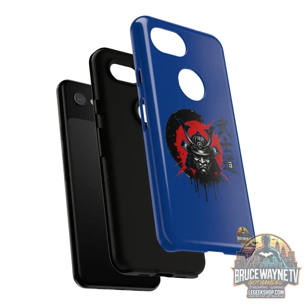 📱 samurai phone case Bleue foncé – coque renforcée Pixel & Galaxy 📱 - Phone Case