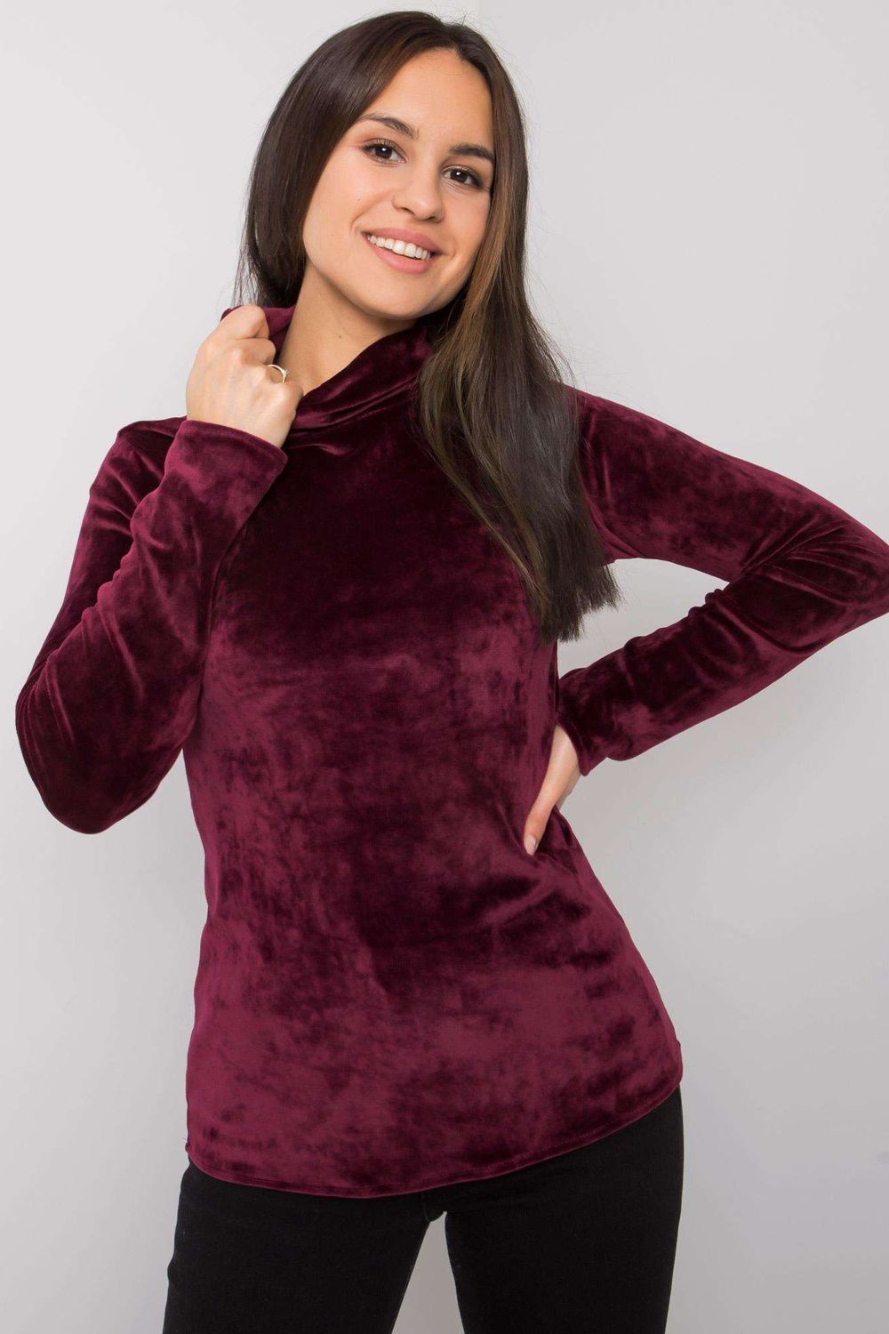 Pull femme Lakerta Col Roulé Col — rouge