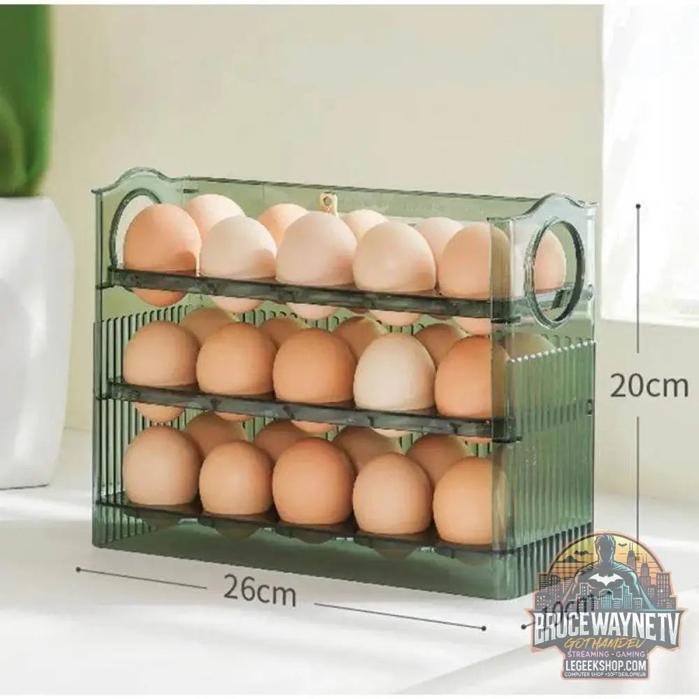 🥚 Boîte de Rangement d'Œufs Coulissante à 3 Couches – Style Échelle | Grande Capacité Réfrigérateur - Legeekshop