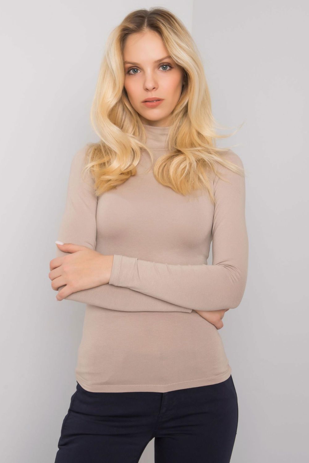 Pull femme Rue Paris Col Roulé Col — beige