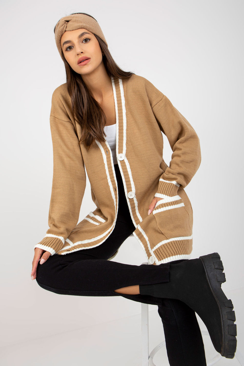 Cardigan femme Rue Paris — beige