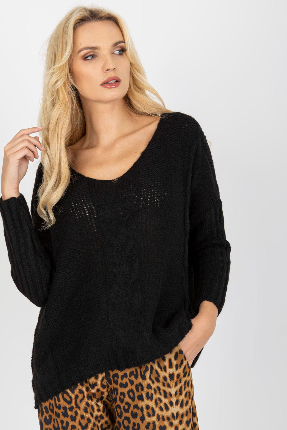 Pull femme Och Bella Chandail Chandail — noir