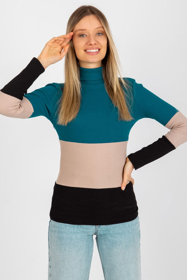 Pull femme Relevance Col Roulé Col — vert