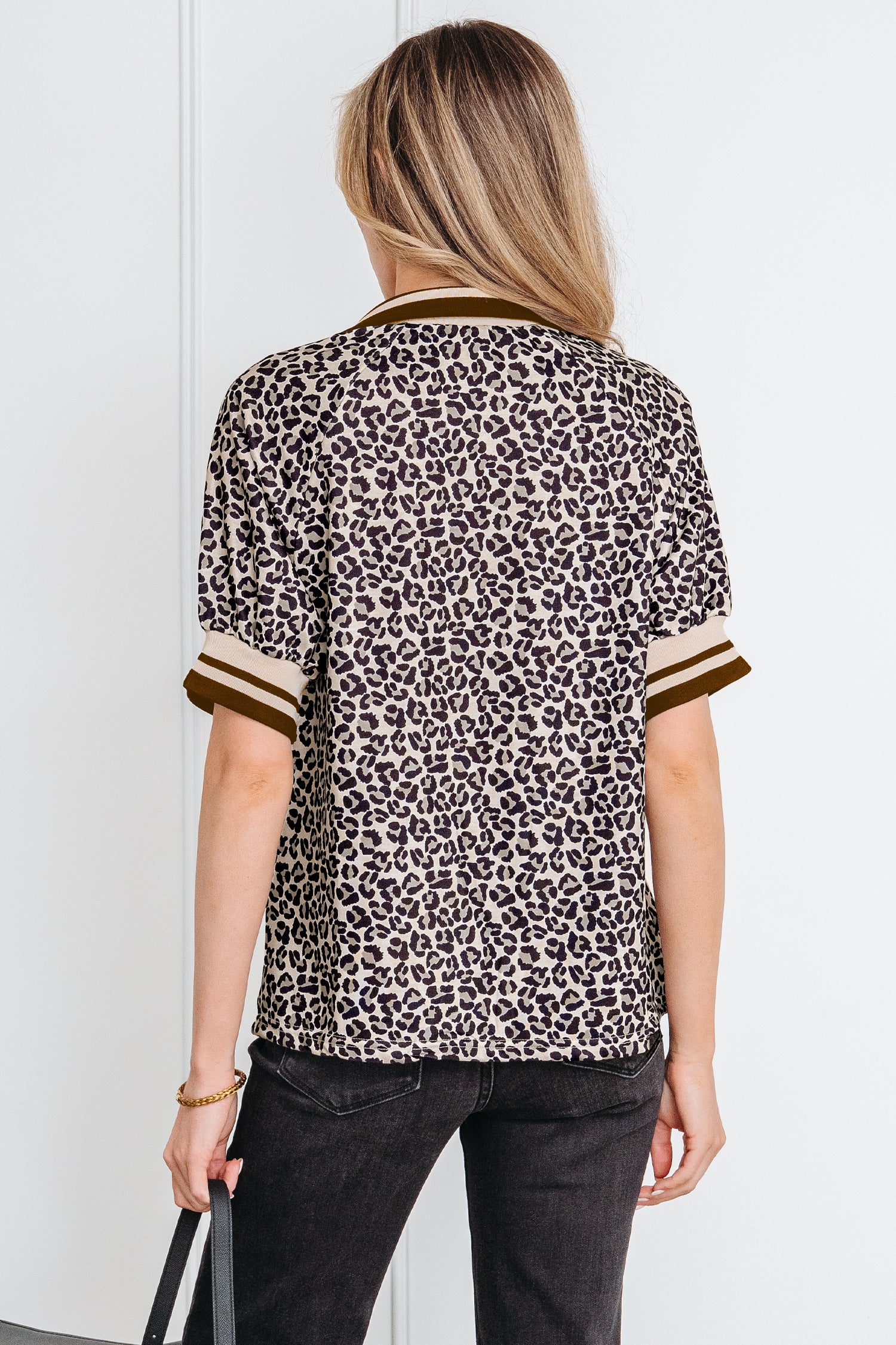 Khaki Leopard Print Half — Tops/Blouses & Shirts, vue 3, LeGeekShop