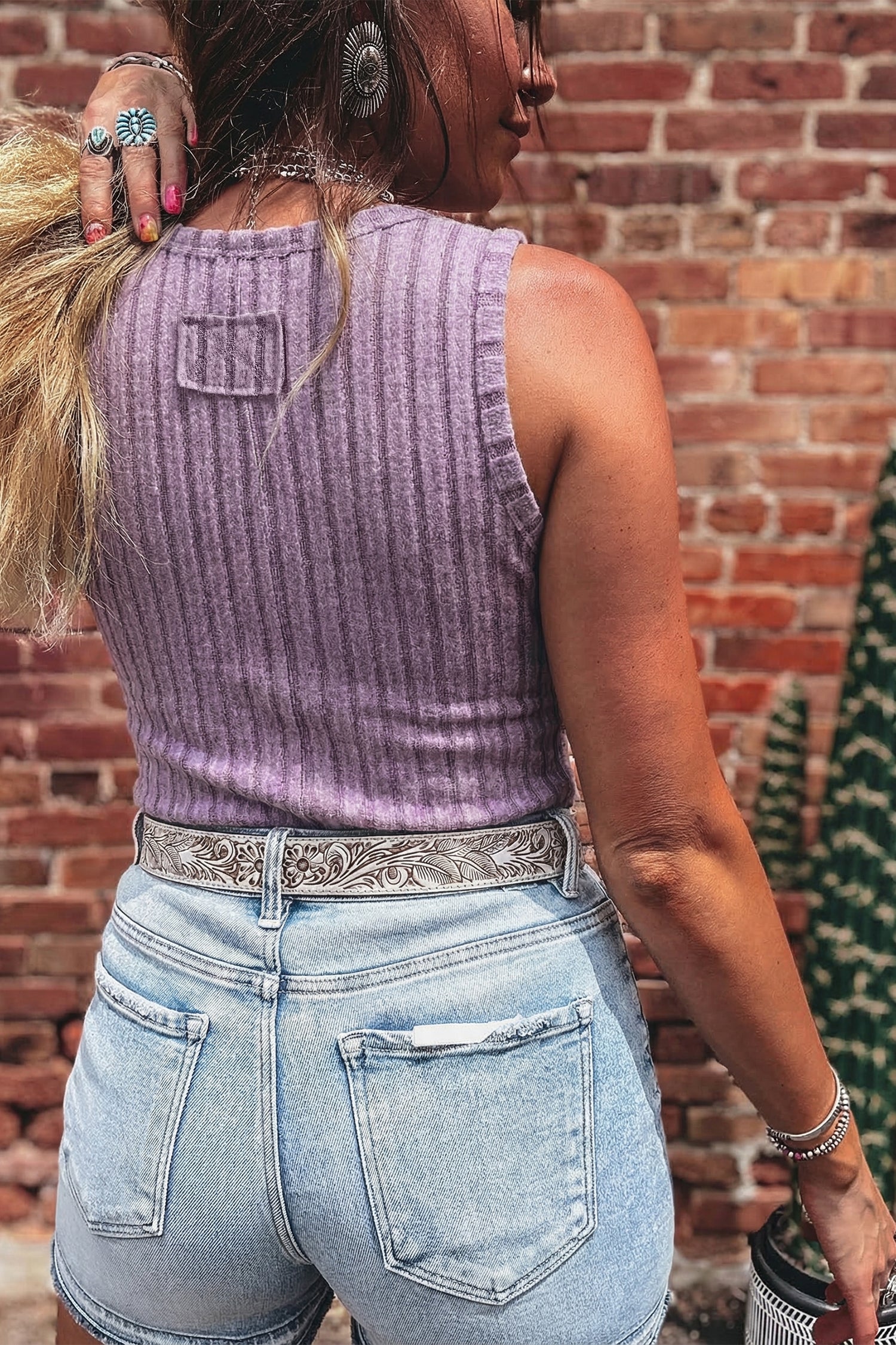 Phalaenopsis Slim Ribbed Mineral — Tops/Tank Tops, vue 2, LeGeekShop