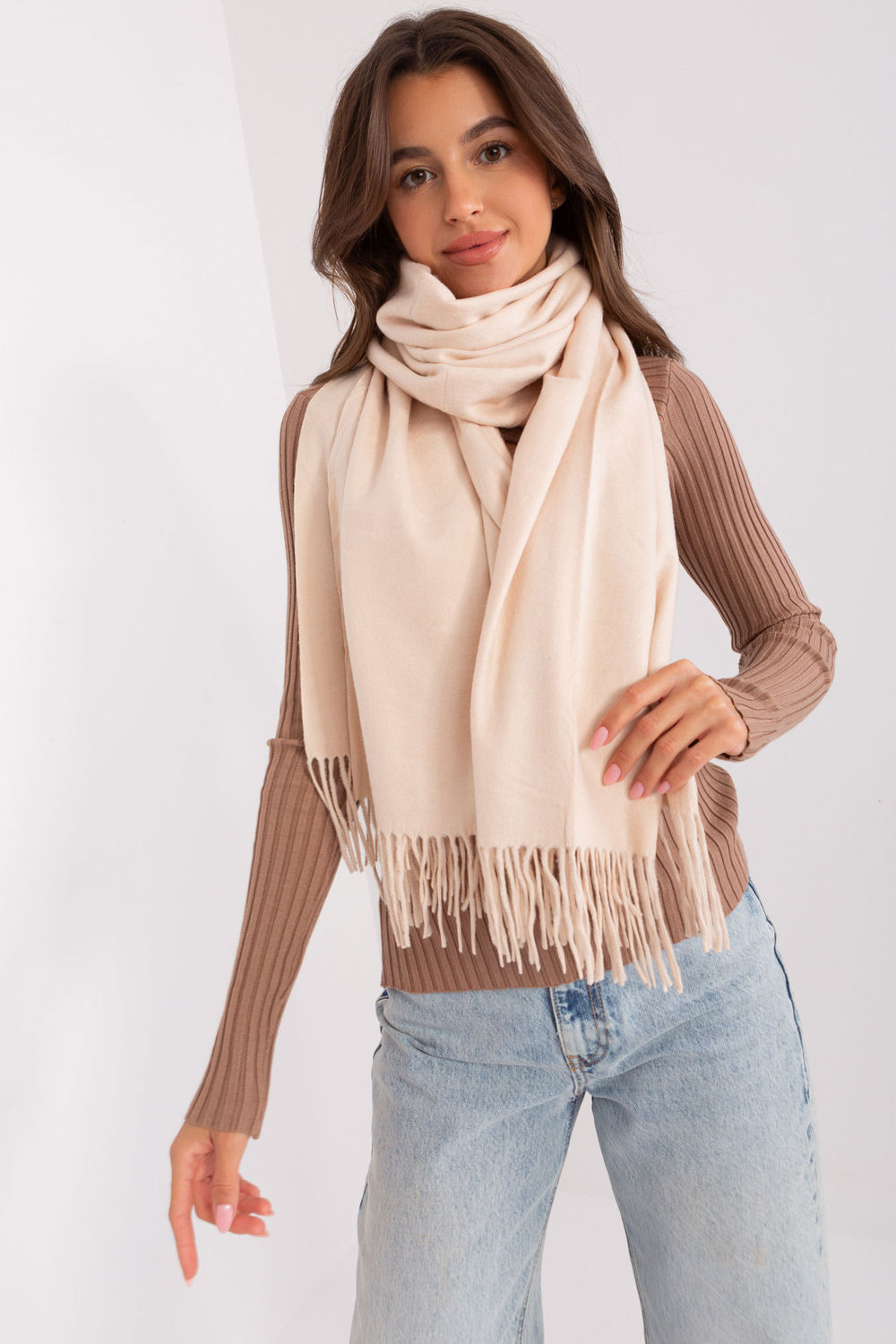 Châle femme AT — beige