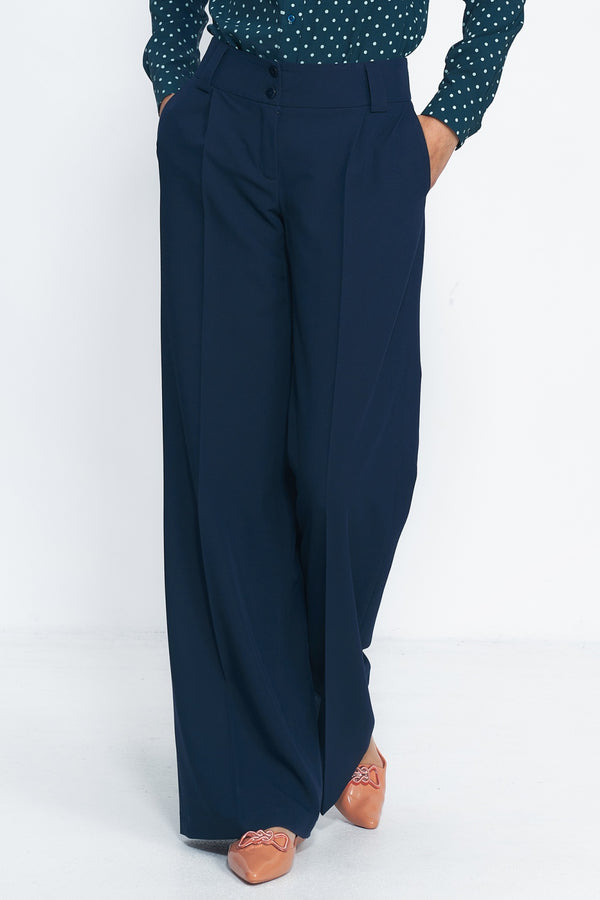 Chaussures à talons femme Nife Pantalon Long Pantalon — bleu marine