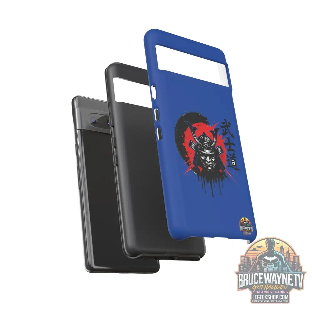 📱 samurai phone case Bleue foncé – coque renforcée Pixel & Galaxy 📱 - Phone Case