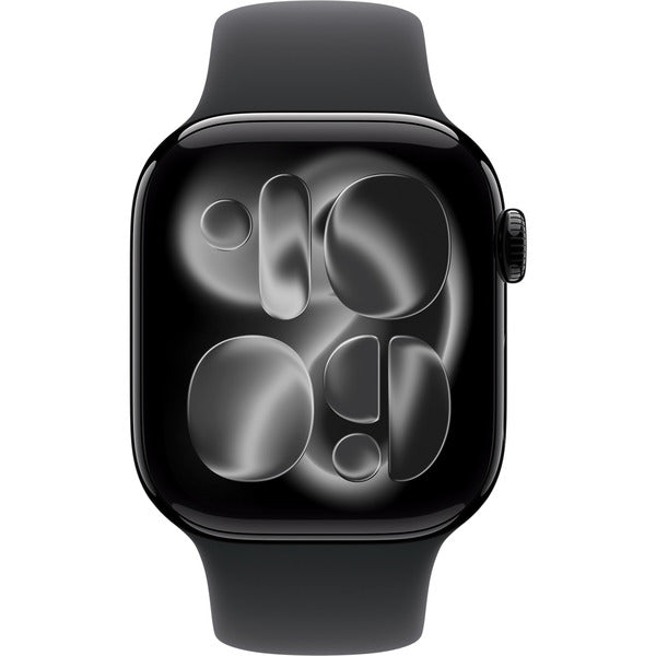 Apple Watch noir (glänzend), Aluminium, 46 mm, bracelet sport noir M/L - Apple