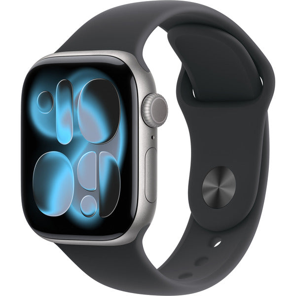 Apple Watch gris, Aluminium, 42 mm, bracelet sport noir M/L, Cellular - Apple - vue 2