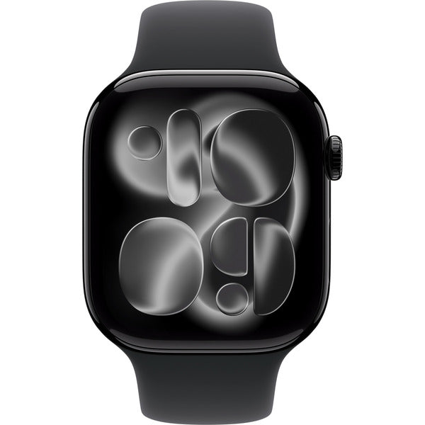 Apple Watch noir (glänzend), Aluminium, 46 mm, bracelet sport noir S/M, Cellular - Apple