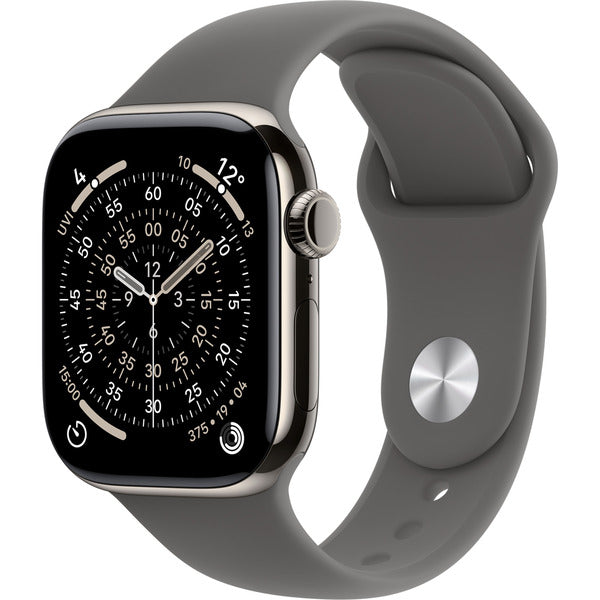 Apple Watch Titan Natur, bracelet / boîtier titane, 42 mm, bracelet sport steingrau M/L, Cellular - Apple - vue 2