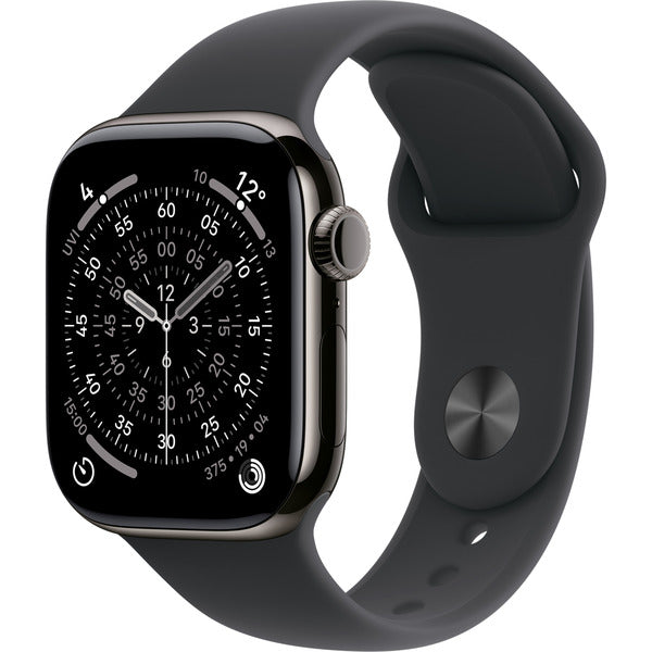 Apple Watch Titan Schiefer, bracelet / boîtier titane, 42 mm, bracelet sport noir M/L, Cellular - Apple - vue 2