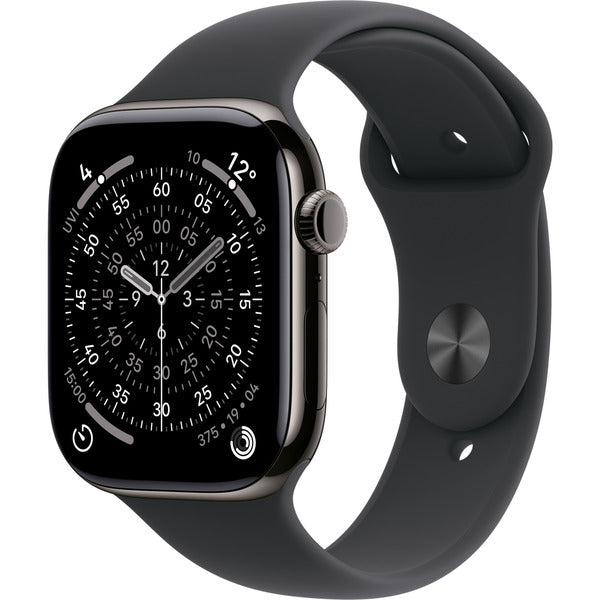 Apple Watch Titan Schiefer, bracelet / boîtier titane, 46 mm, Milanaise Armband schiefer M/L, Cellular - Apple - vue 2