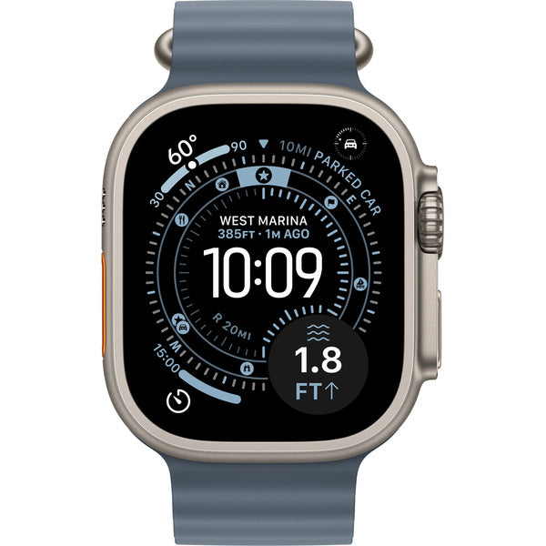 Apple Watch titan, 49 mm, Ocean Armband maritimblau, bracelet / boîtier titane, Cellular - Apple