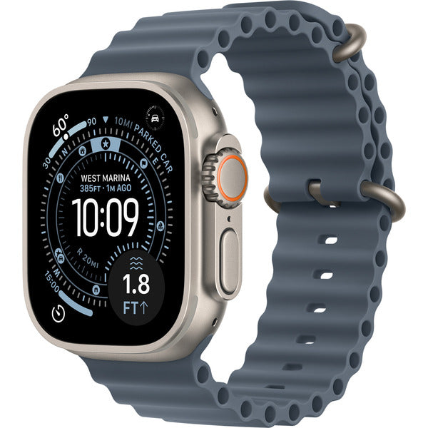 Apple Watch titan, 49 mm, Ocean Armband maritimblau, bracelet / boîtier titane, Cellular - Apple - vue 2