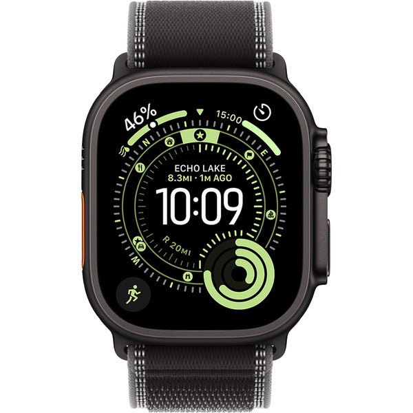 Apple Watch noir, 49 mm, Trail Loop noir/kohlegrau S/M, bracelet / boîtier titane, Cellular - Apple