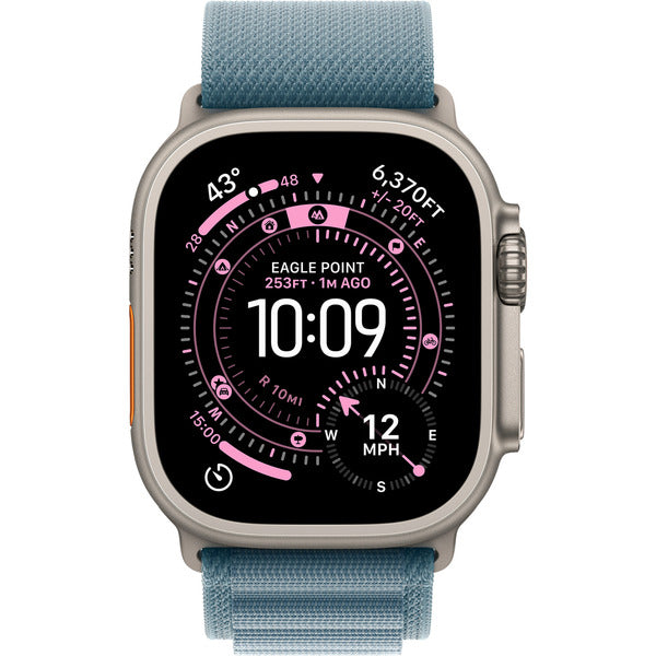 Apple Watch titan, 49 mm, Alpine Loop bleu clair M, bracelet / boîtier titane, Cellular - Apple