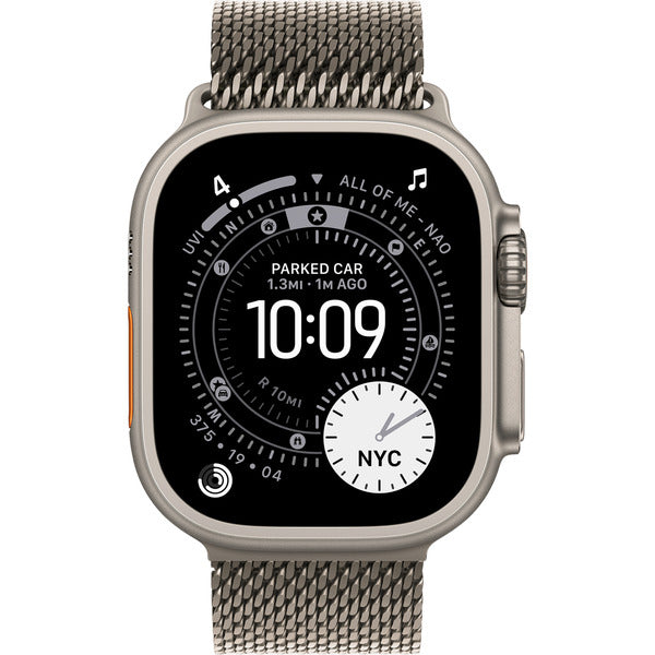 Apple Watch titan, 49 mm, Milanaise Armband Titan Natur L, bracelet / boîtier titane, Cellular - Apple