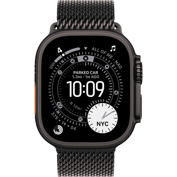 Apple Watch noir, 49 mm, Milanaise Armband noir S, bracelet / boîtier titane, Cellular - Apple