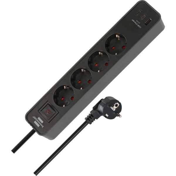 Brennenstuhl Ecolor Steckdosenleiste 4-fach avec 2x USB-C, 1x USB-A - Brennenstuhl