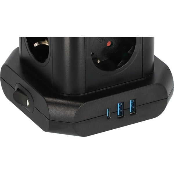Brennenstuhl Steckdosenturm 8-fach, 2x USB-A, 1x USB-C, Steckdosenleiste - Brennenstuhl - vue 3